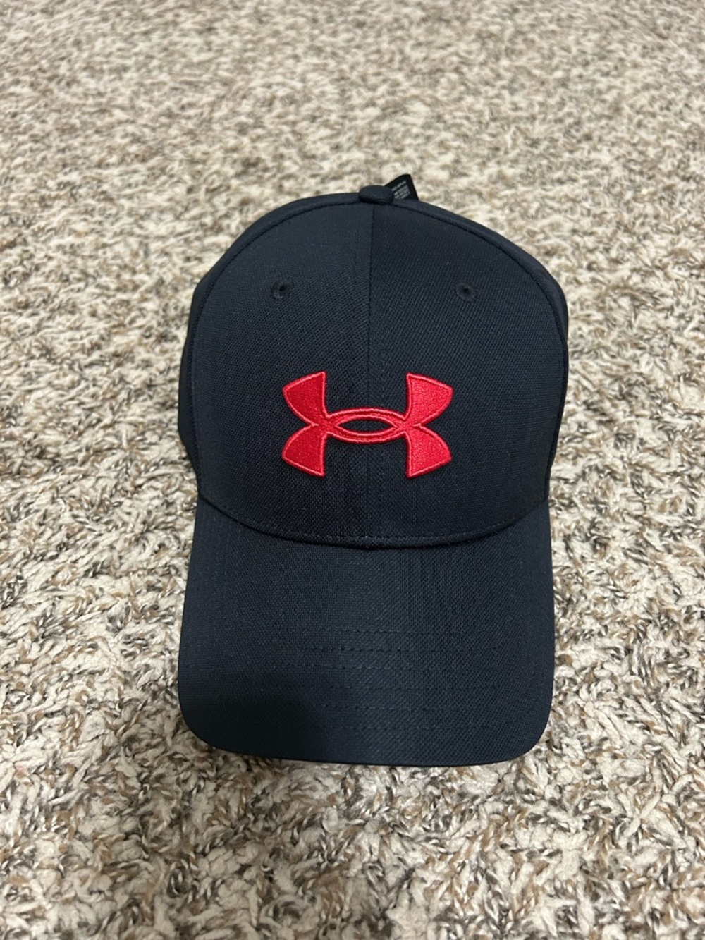 Under Armour Black Baseball Hat with Red Logo